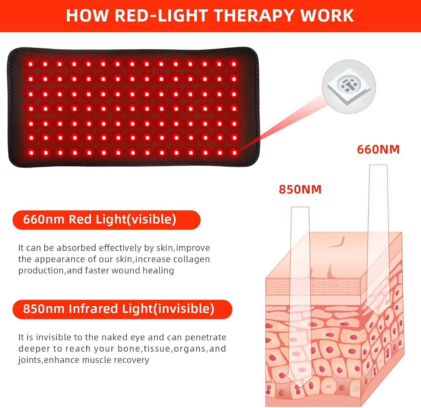 Red Light Therapy Infrared Light Therapy Wrap Belt