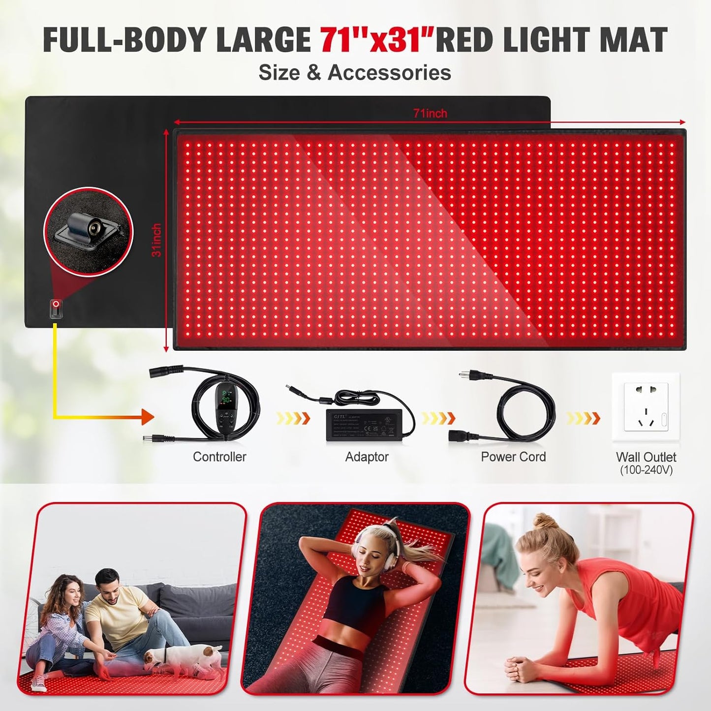 Red Light Therapy Mat for Full Body Pad