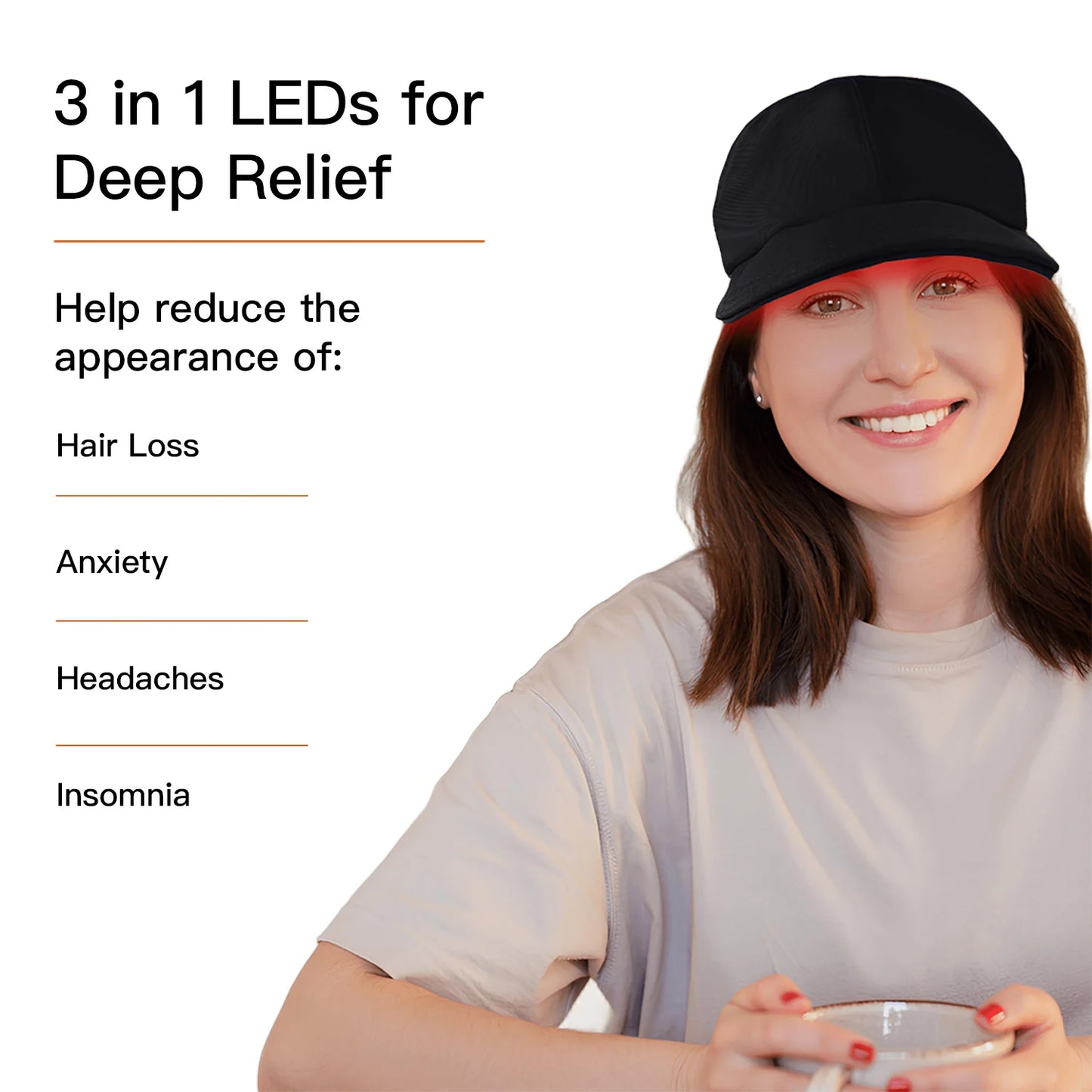 Red and Infrared Light Therapy Cap