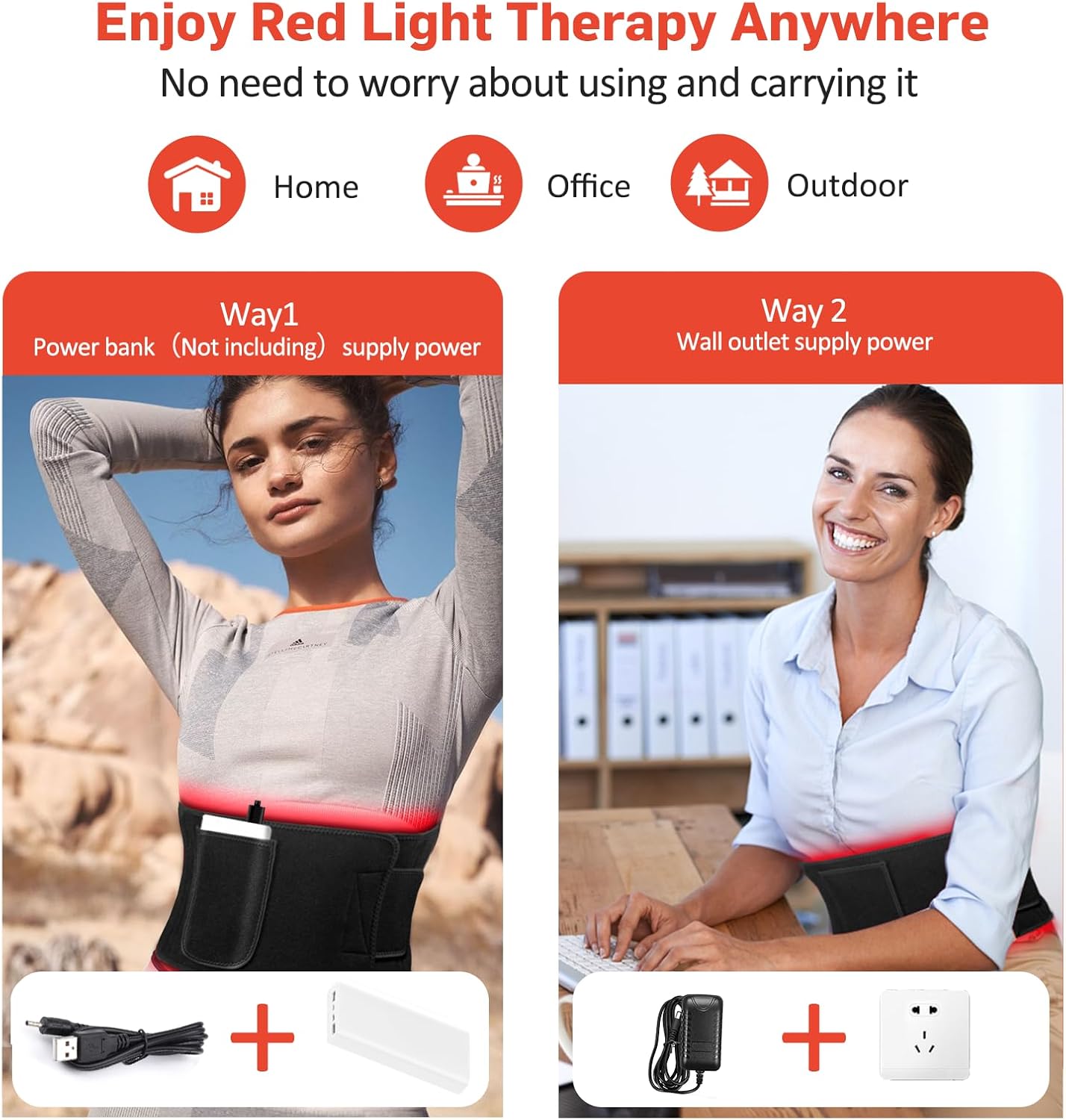 Red Light Therapy Belt Wrap Timer Remote Control