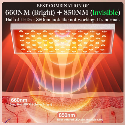 Infrared Light Therapy Panel with Stand, Red Light Therapy Lamp