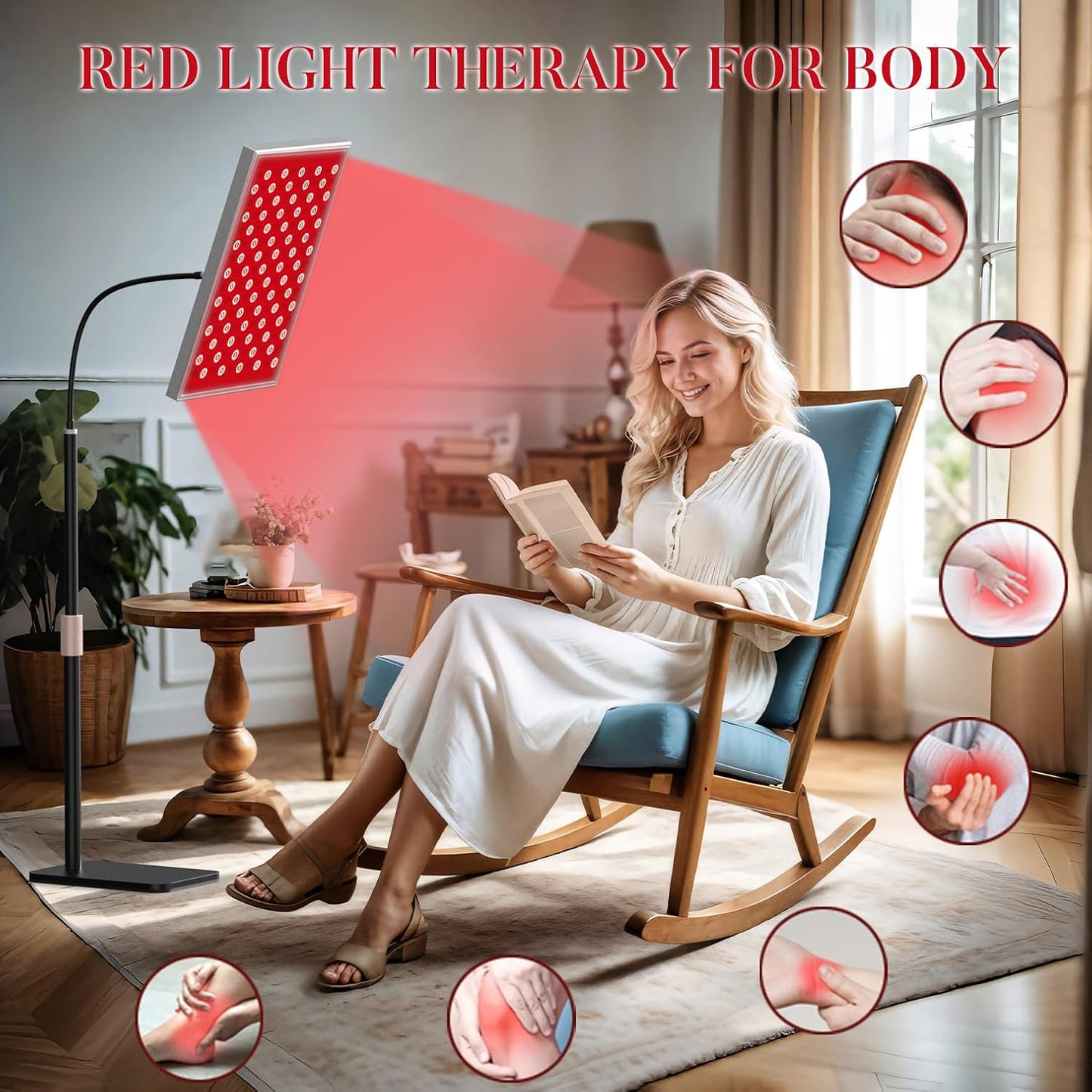 Infrared Light Therapy Panel with Stand, Red Light Therapy Lamp